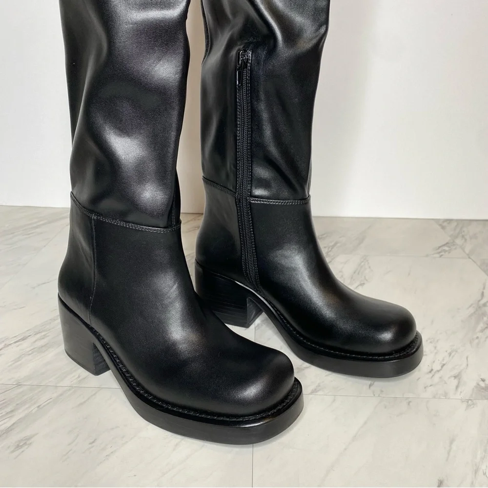 Jeffrey Campbell Reflect Ok Black Thigh High Boot 6 1/2